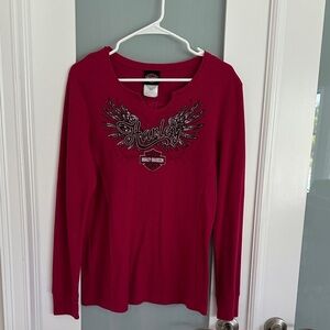 Harley-Davidson XL Deep Fuchsia Long Sleeve Shirt